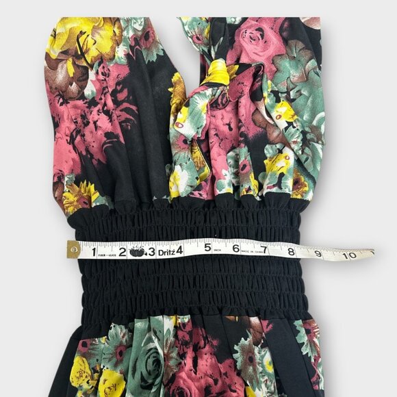 Womens Babydoll Maxi Floral Midi Dress Backless Empire Waist Fairy Y2k 90s Retro - Picture 4 of 7